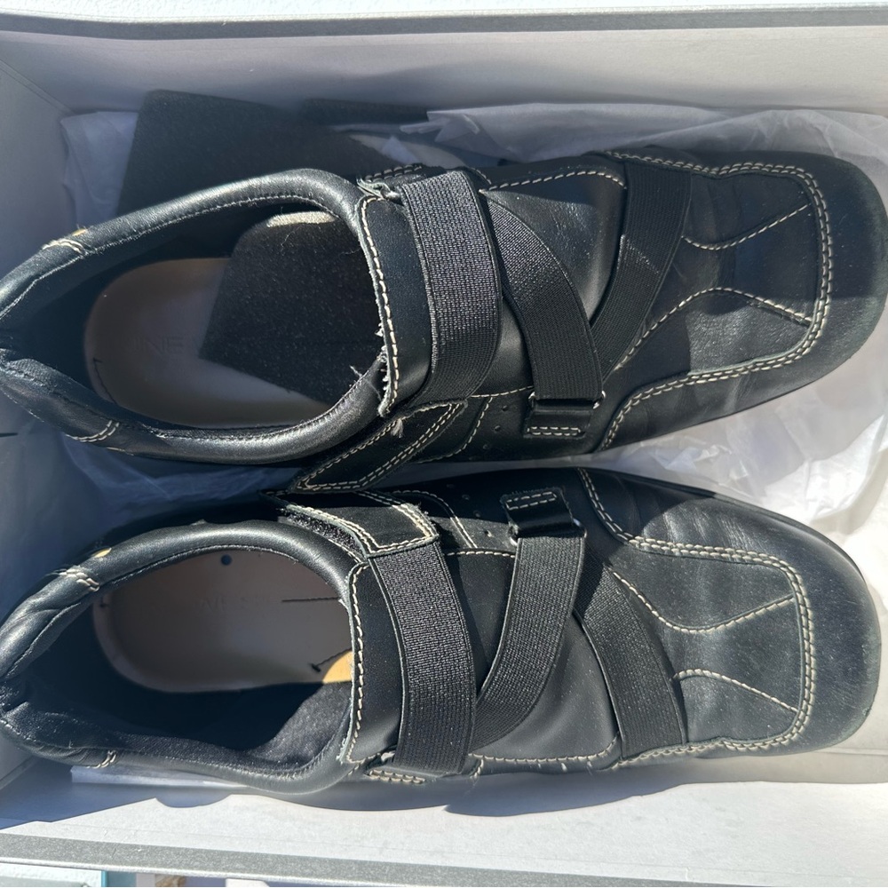 Nine West Black Loafers with Stitch Detail